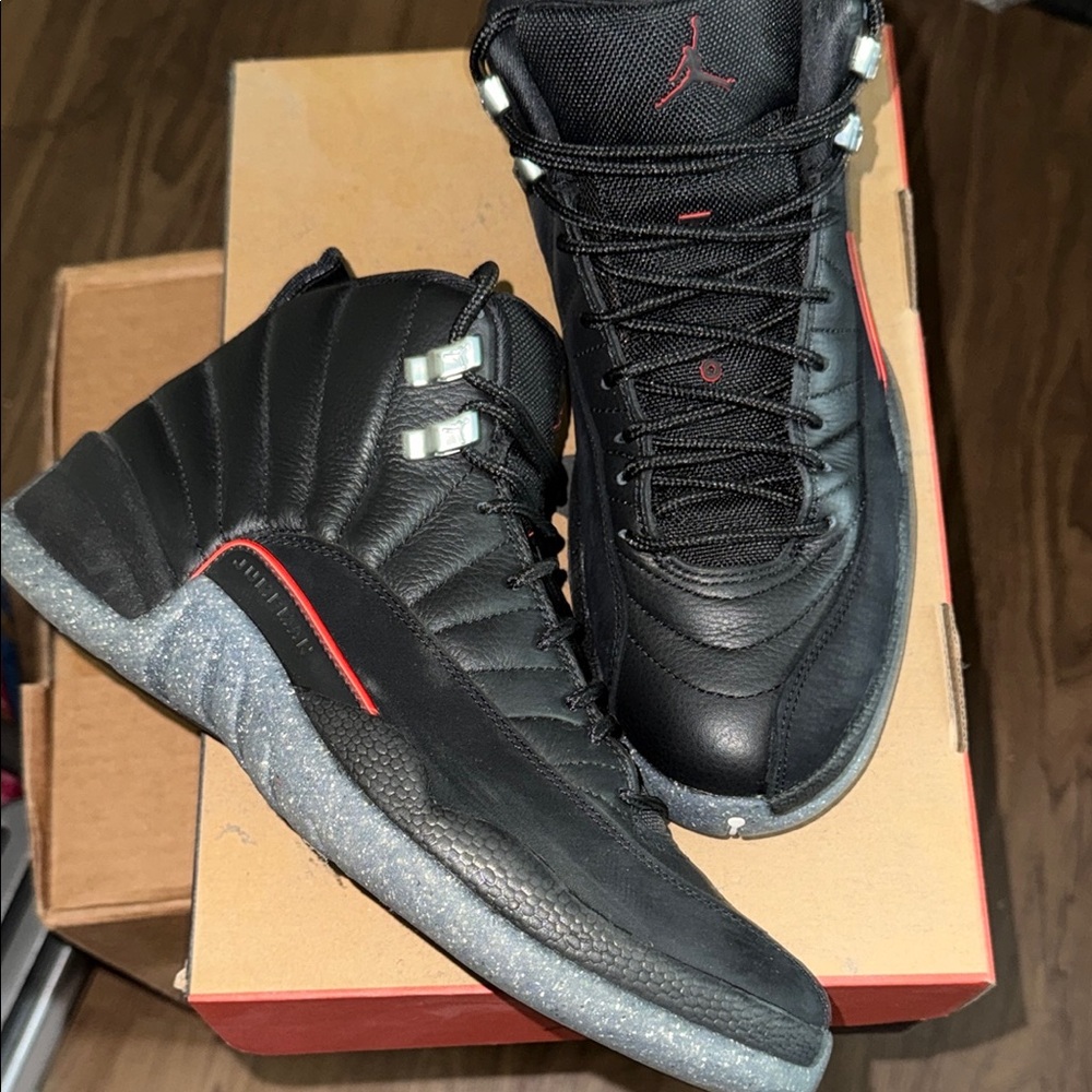 Air Jordan 12 Retro Black and Red Sneakers with Iconic Design